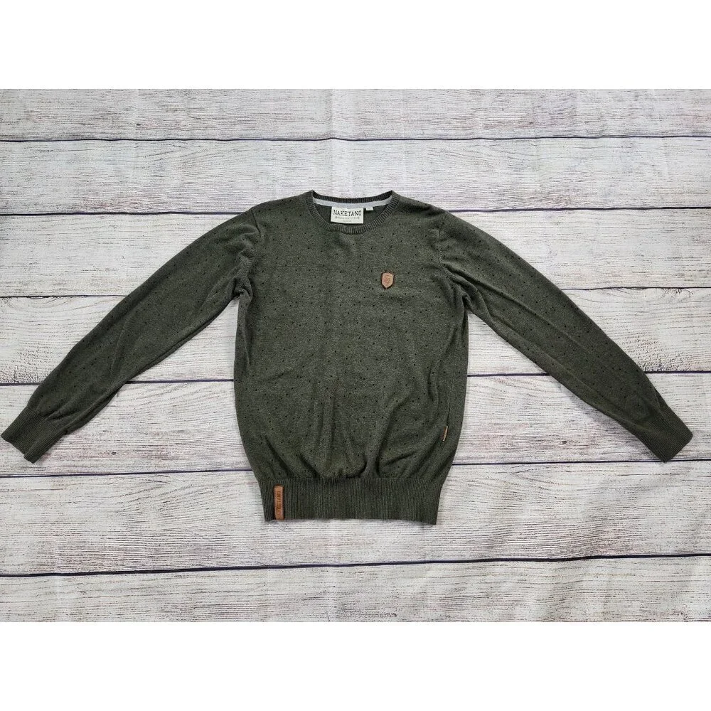 NAKETANO Brave New World Size Large Green with Polka Dots Pullover 100% Cotton